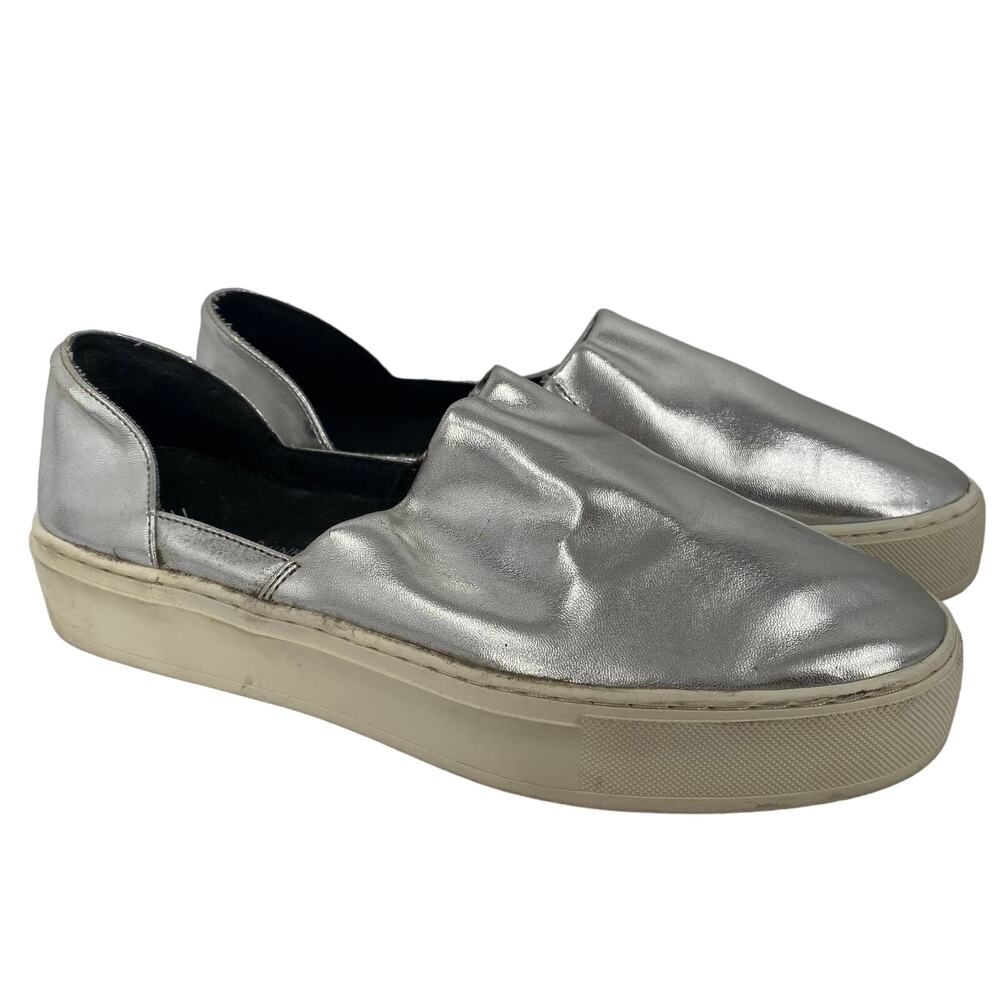 Rebecca Minkoff Silver Leather Flats Size 7.5